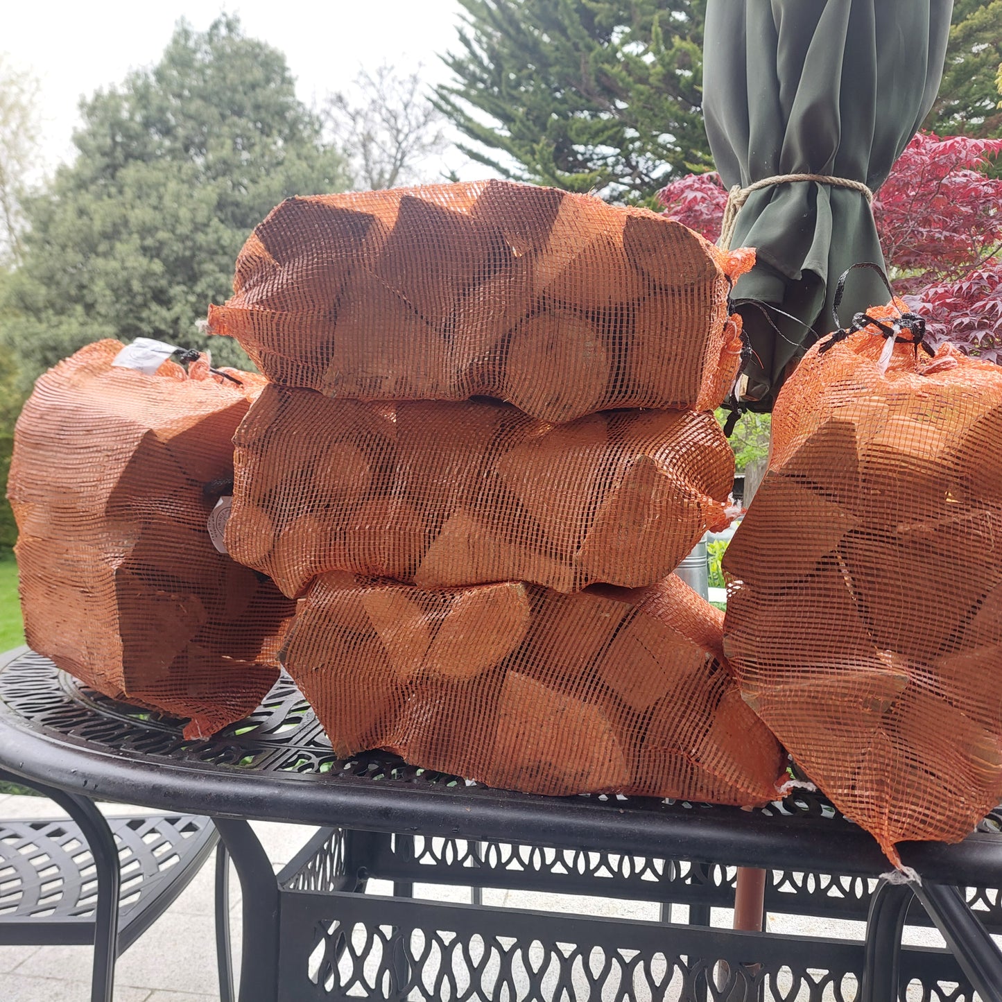 Five Netted Bags Kiln Dried Ash Logs